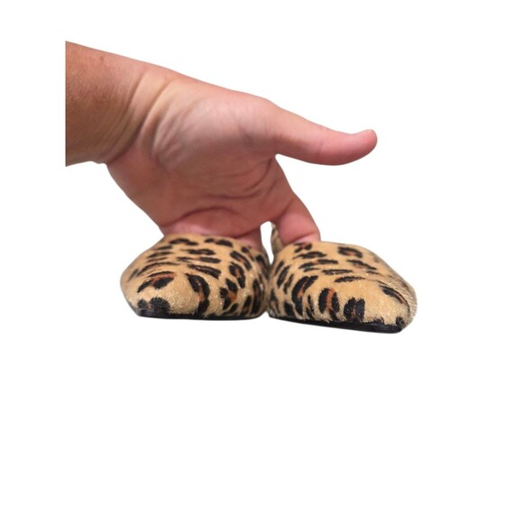 New ZARA Fur Trimmed Leather Slingback Kitten Heels Leopard Print EU 42 US 11 S2 - Picture 4 of 12